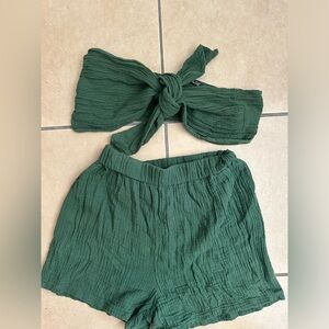 Green set of top and shorts size Small.